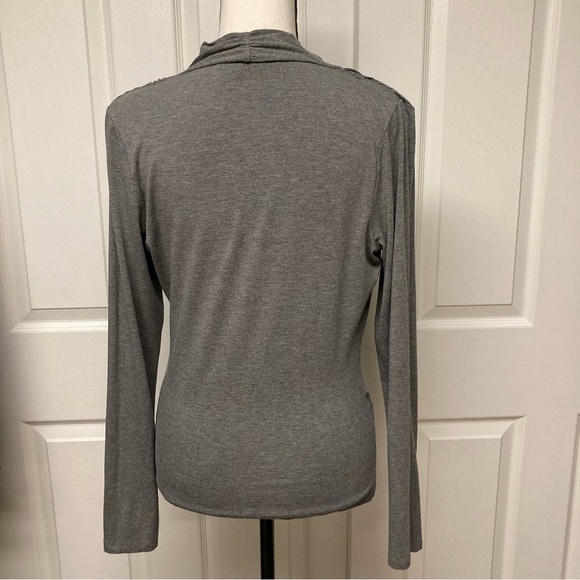 EUC The Limited Long sleeve mock wrap top. Stretch. Grey. Size Medium - Picture 6 of 12
